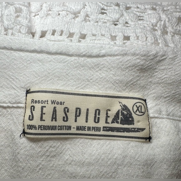 Seaspice Isla Cover Mini Dress White Boho Crochet Lace Cotton Beach Dress XL - Picture 7 of 14